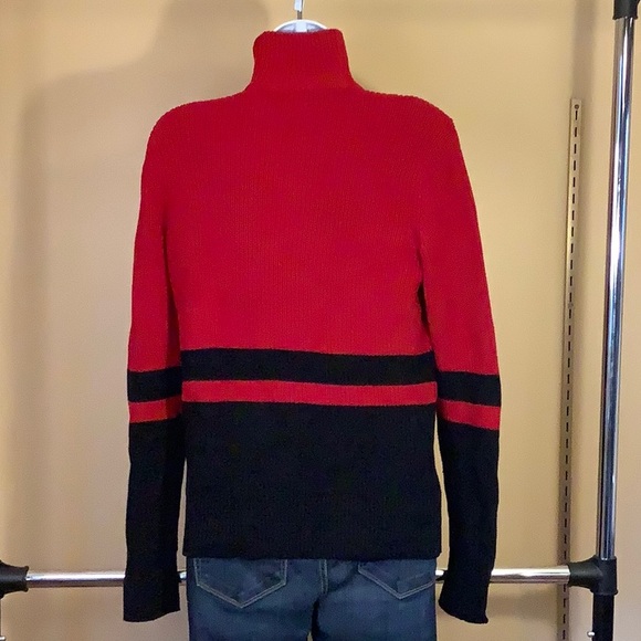 New Ralph Lauren Lauren Active Red and Black Sweater with Zipper - Picture 7 of 14